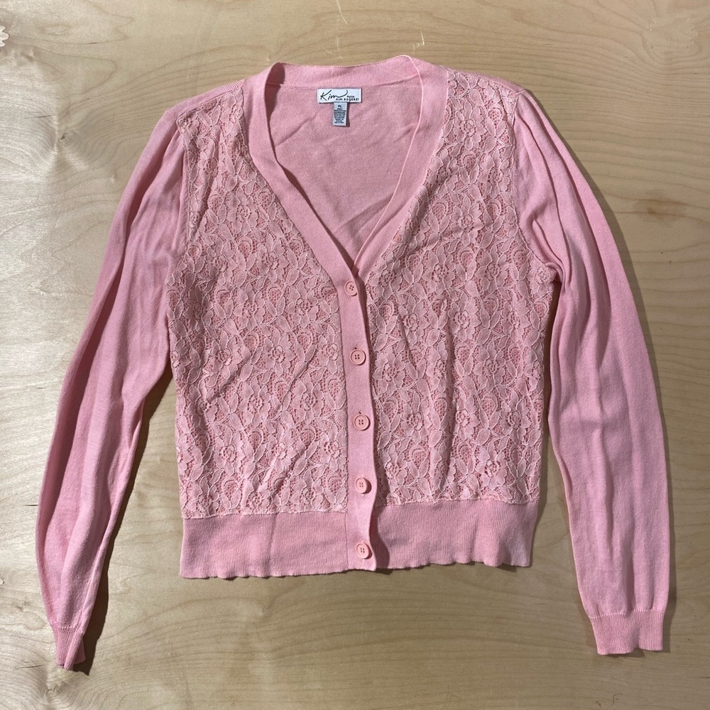 Kim Rogers Soft Pink Lace Cardigan PL (QK)